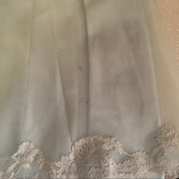 Vintage 60s Ice blue skirt lace bodice slip dress - Picture 4 of 13